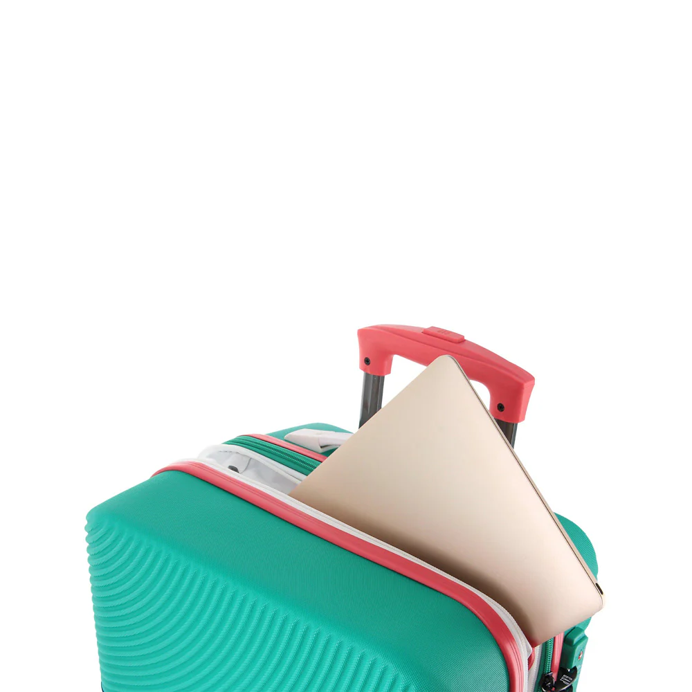 GAP Stripe Hard-Shell Cabin Suitcase TSA Lock Luggage 56x35cm Turquoise - Image 6