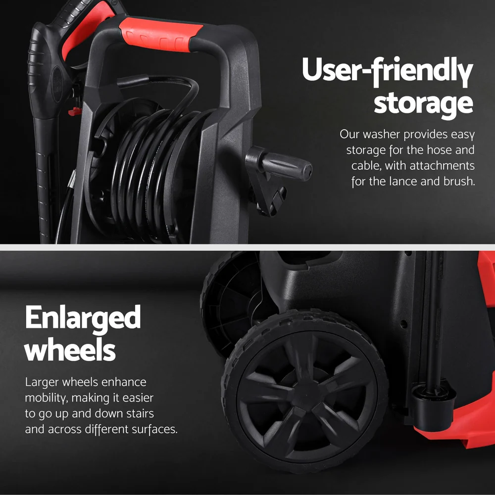 Giantz 2800PSI High Pressure Washer  Electric Water Cleaner Pump 30M Jet Hose Gurney - Image 7