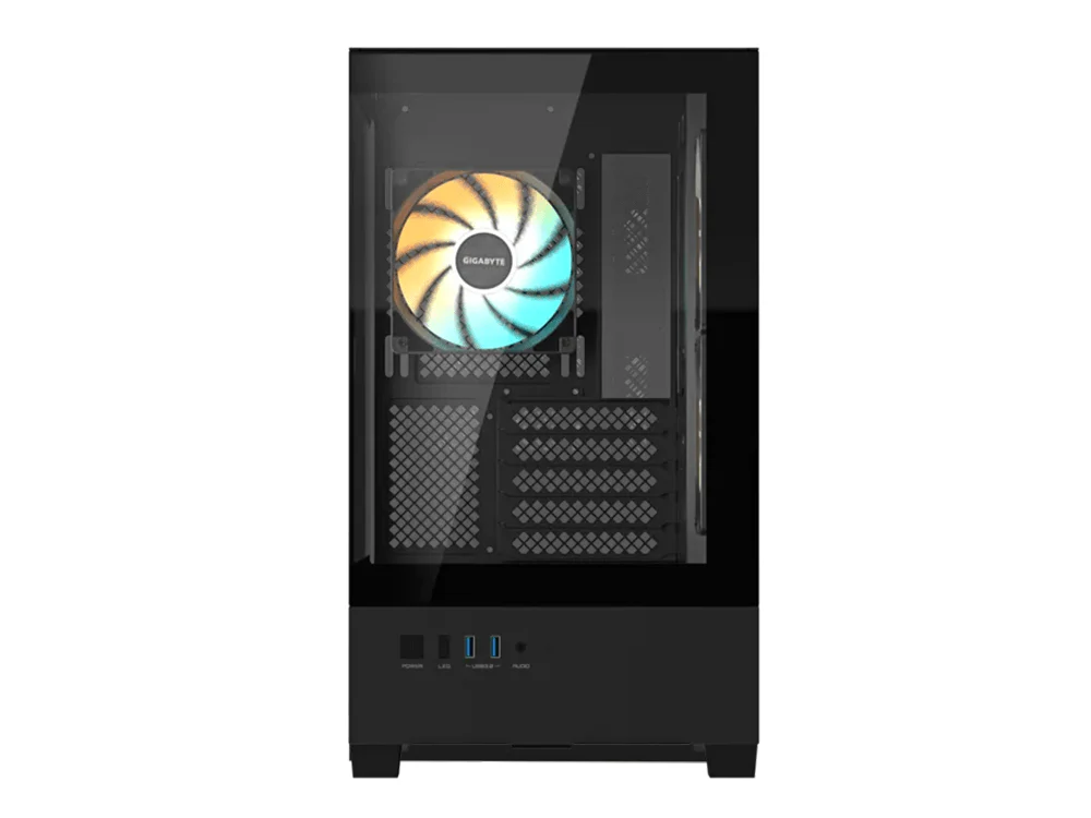 GIGABYTE C201 Panoramic Tempered Glass mATX Mid-Tower Case - Black - Image 2
