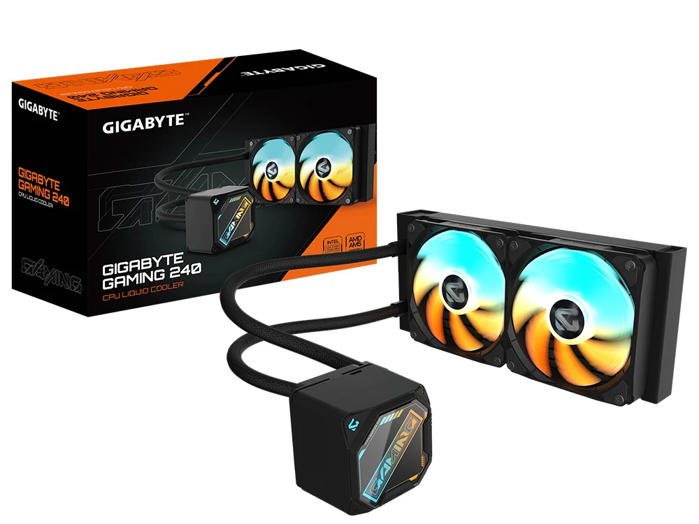 GIGABYTE Gaming 240 240mm ARGB AIO Liquid CPU Cooler - Black - Image 4