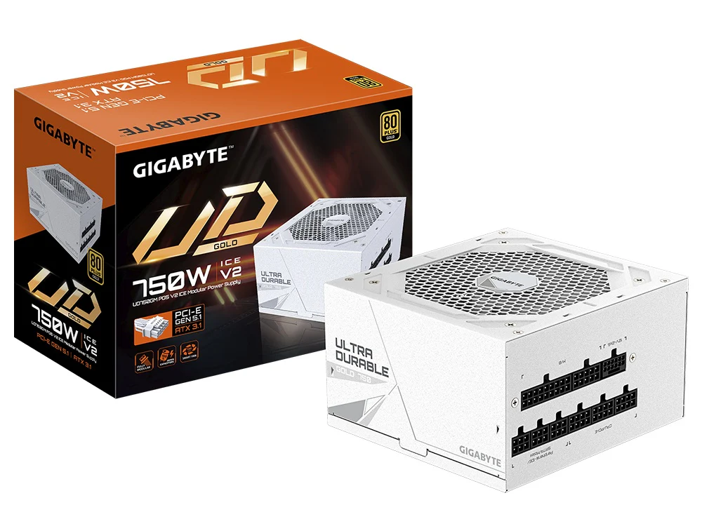 GIGABYTE UD750GM PG5 750W 80+ Gold Fully Modular ATX 3.0 Power Supply (Ice) - Image 5