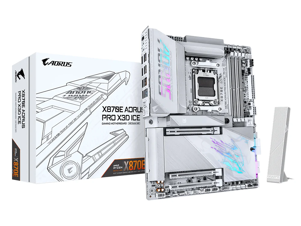 Gigabyte X870E AORUS PRO X3D ICE AM5 Wi-Fi 7 ATX Motherboard - Image 5