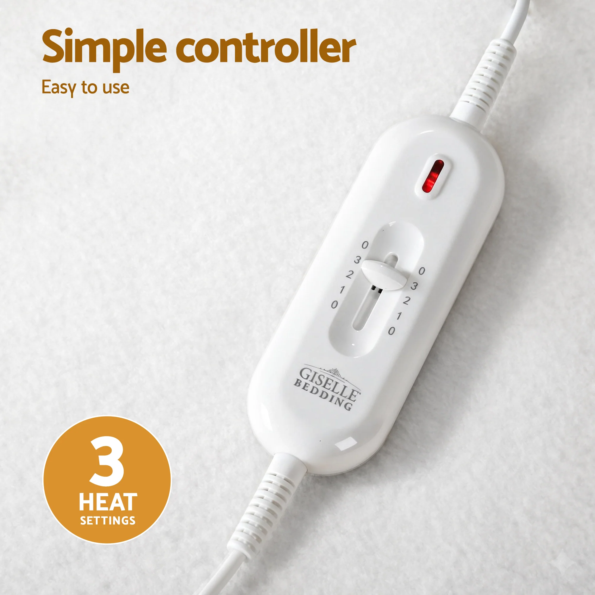 Giselle Electric Blanket King Single Heated Fully Fitted Washable Pad Winter Warm - Image 6