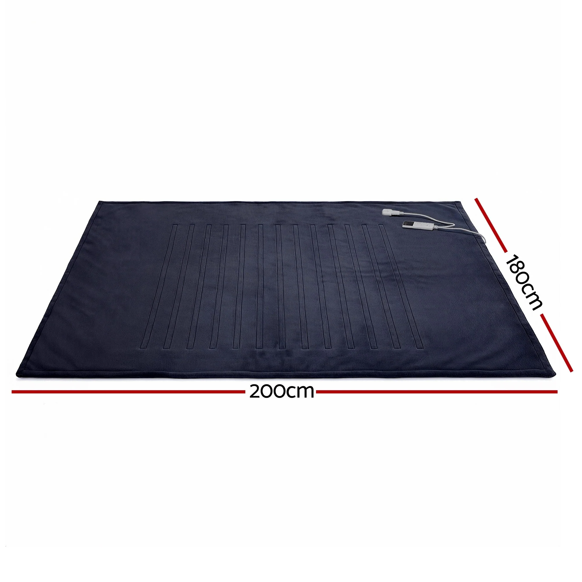 Giselle Electric Throw Rug Double Size 200x180cm Coral Fleece Heated Blanket (Charcoal) - Image 3