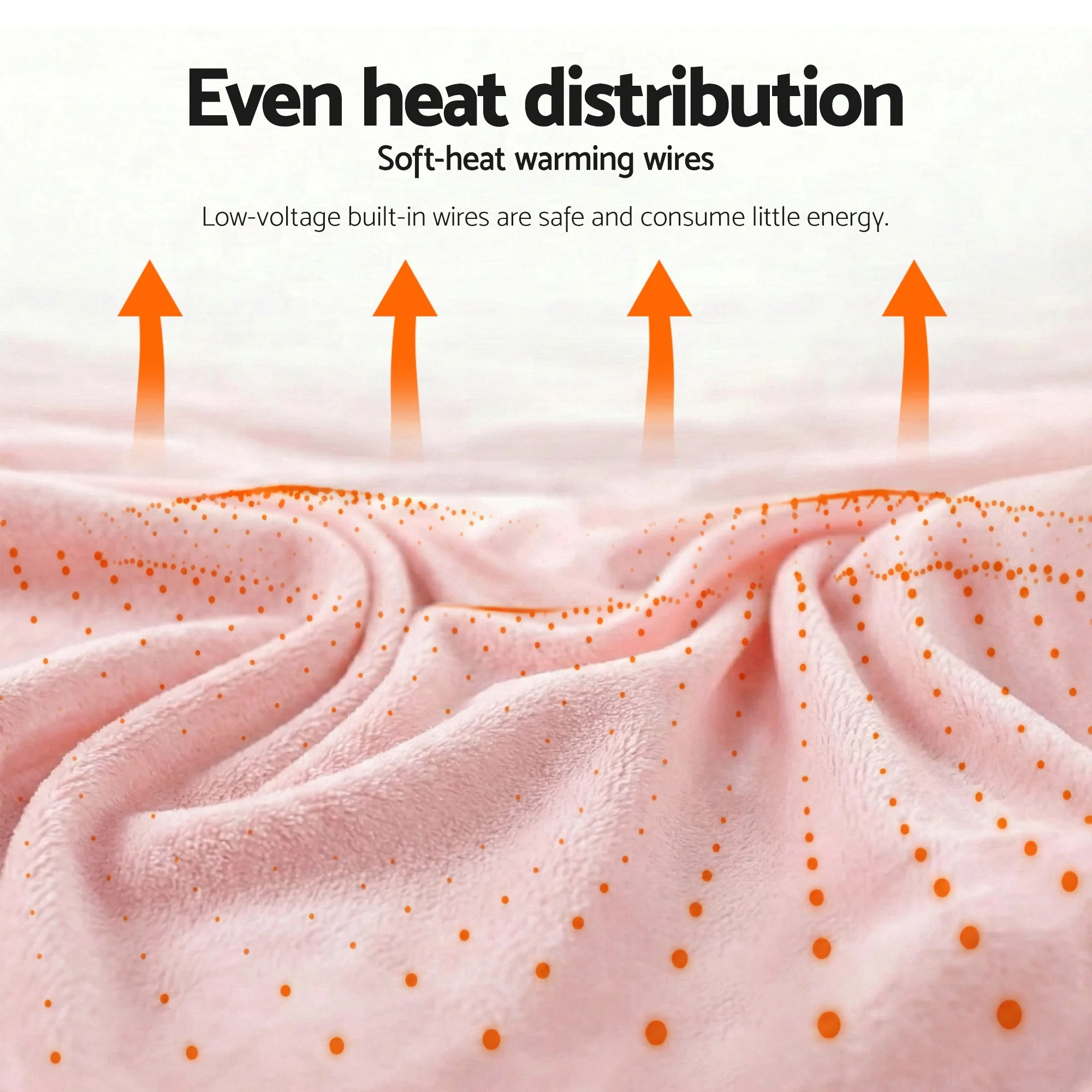 Giselle Electric Throw Rug Double Size 200x180cm Fleece Flannel Heated Blanket (Pink) - Image 8