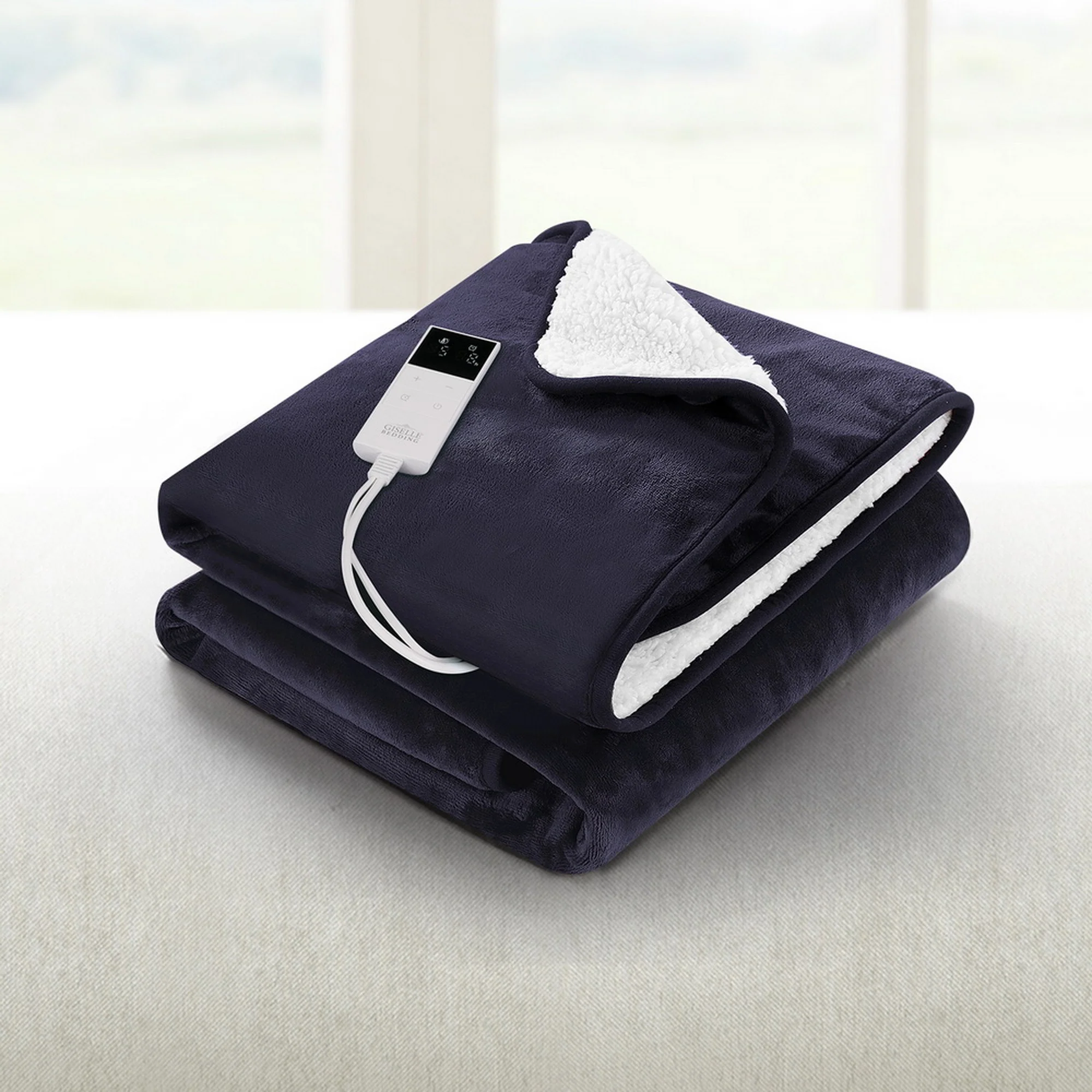Giselle Electric Throw Rug Heated Blanket Double Sided (Charcoal) - Image 2