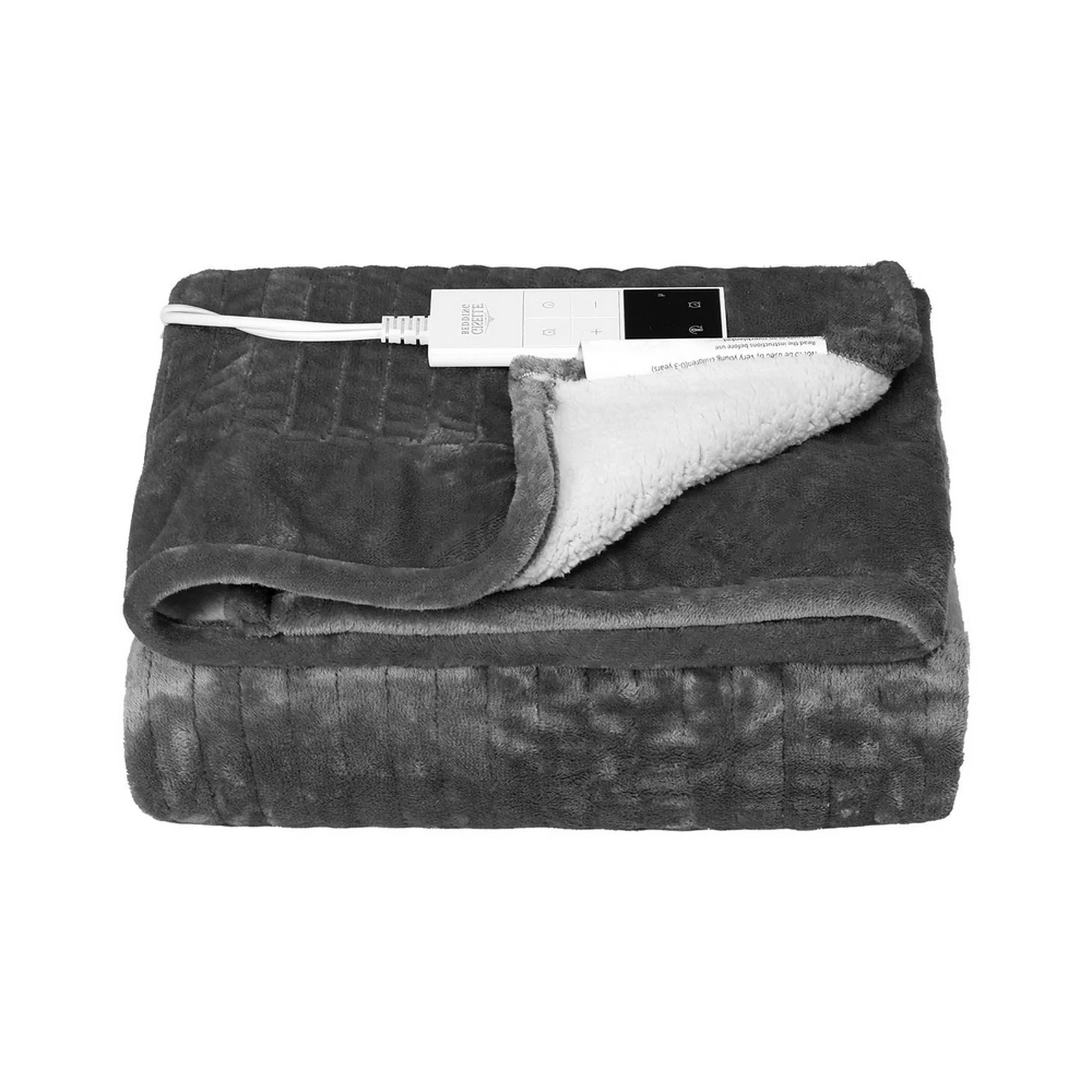 Giselle Electric Throw Rug Heated Blanket Double Sided (Grey) - Image 5