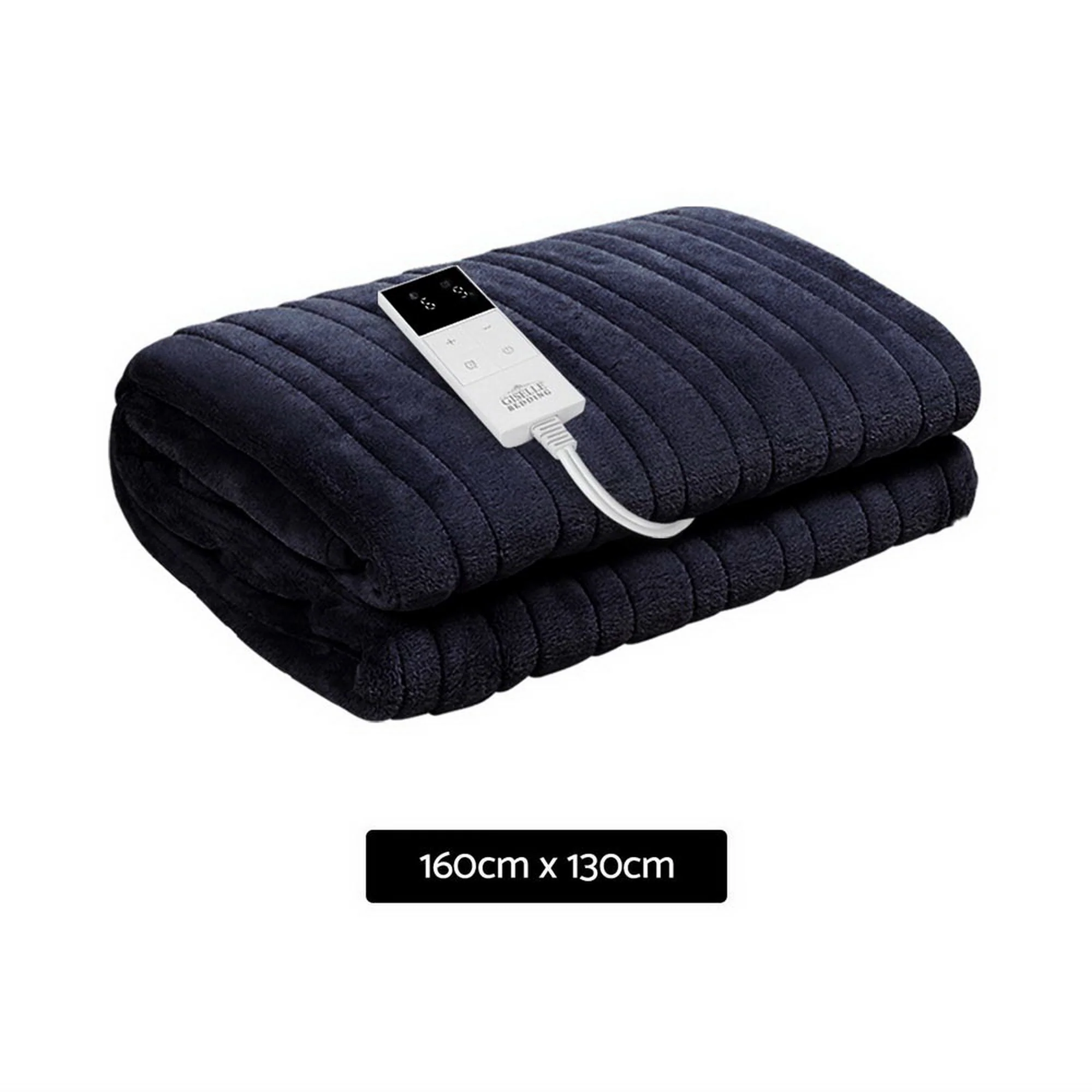 Giselle Electric Throw Rug Heated Blanket Fleece (Charcoal) - Image 3