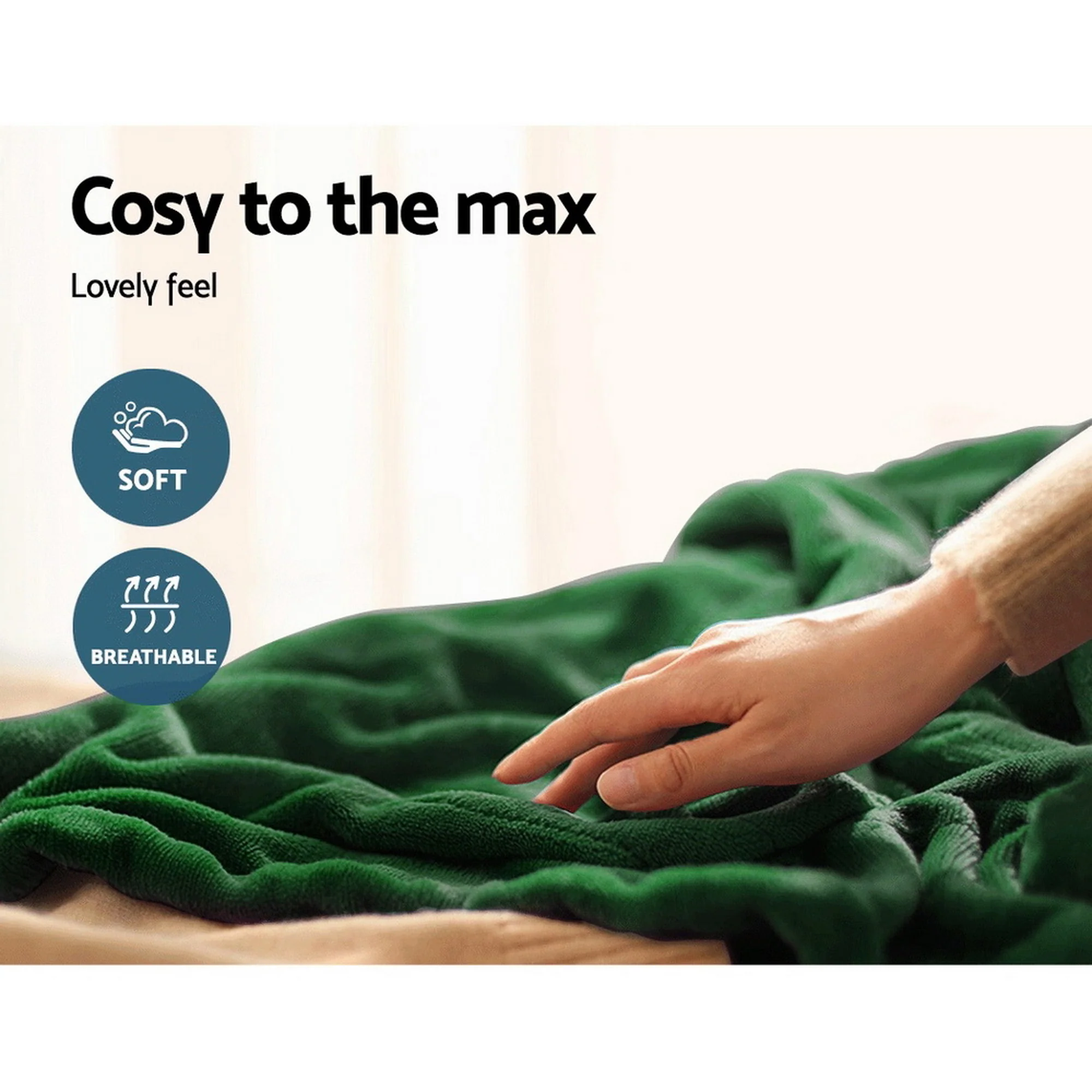 Giselle Electric Throw Rug Heated Blanket Fleece (Green) - Image 7