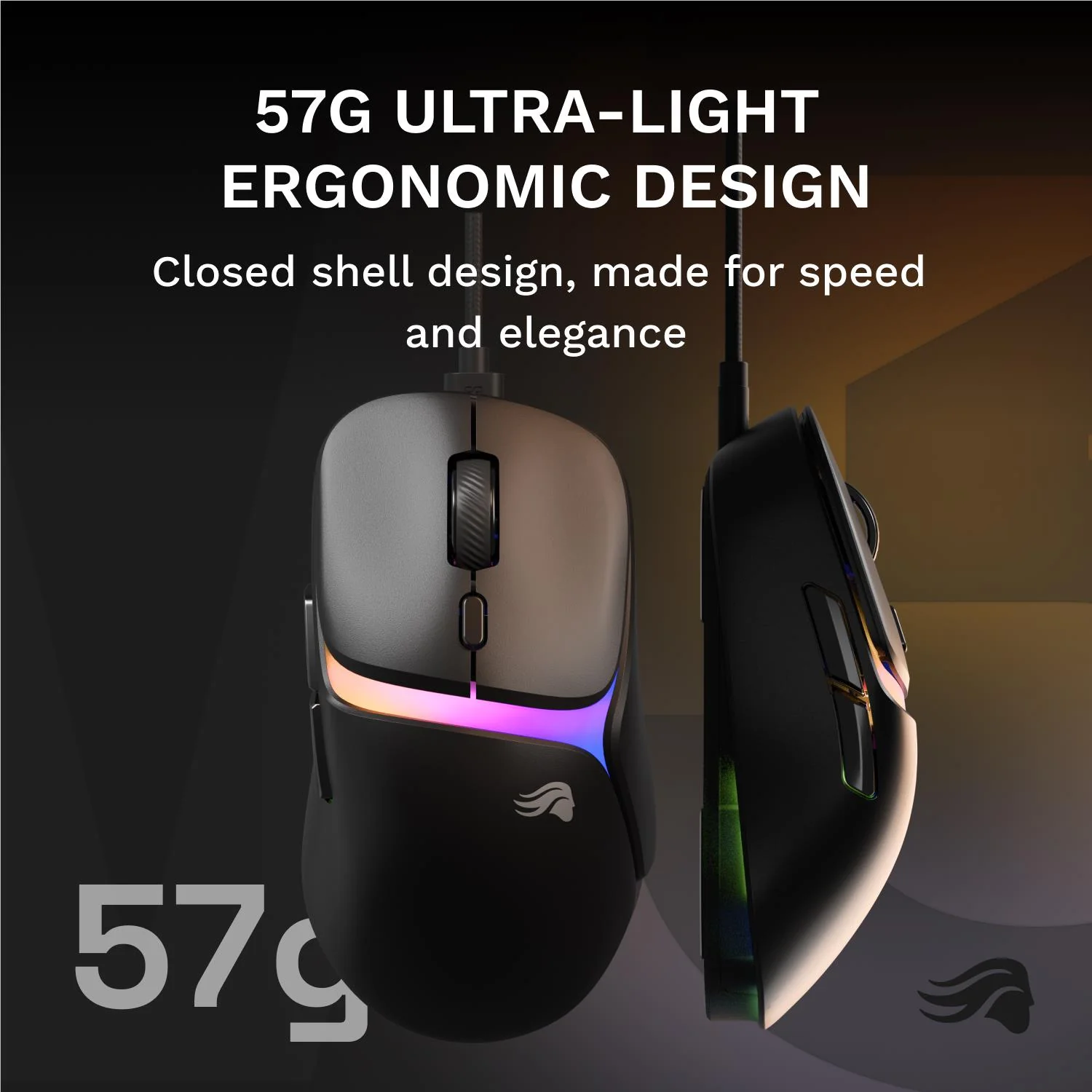 Glorious Model D3 Wired Gaming Mouse (Black) - Image 9