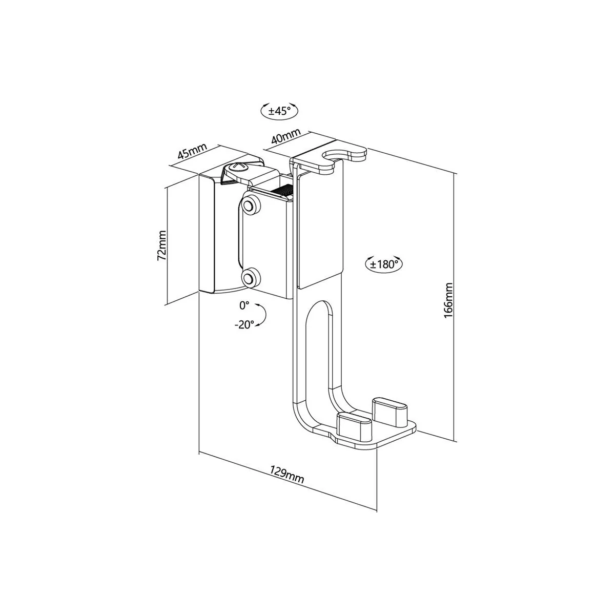 Goobay 2-Pieces Speaker Wall Mount Sonos One (White) - Image 5