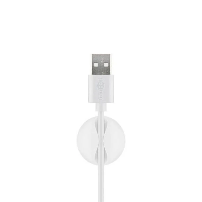 Goobay 5-Pieces 1-Slot 1.88cm Adhesive Cable Organiser (White) - Image 5