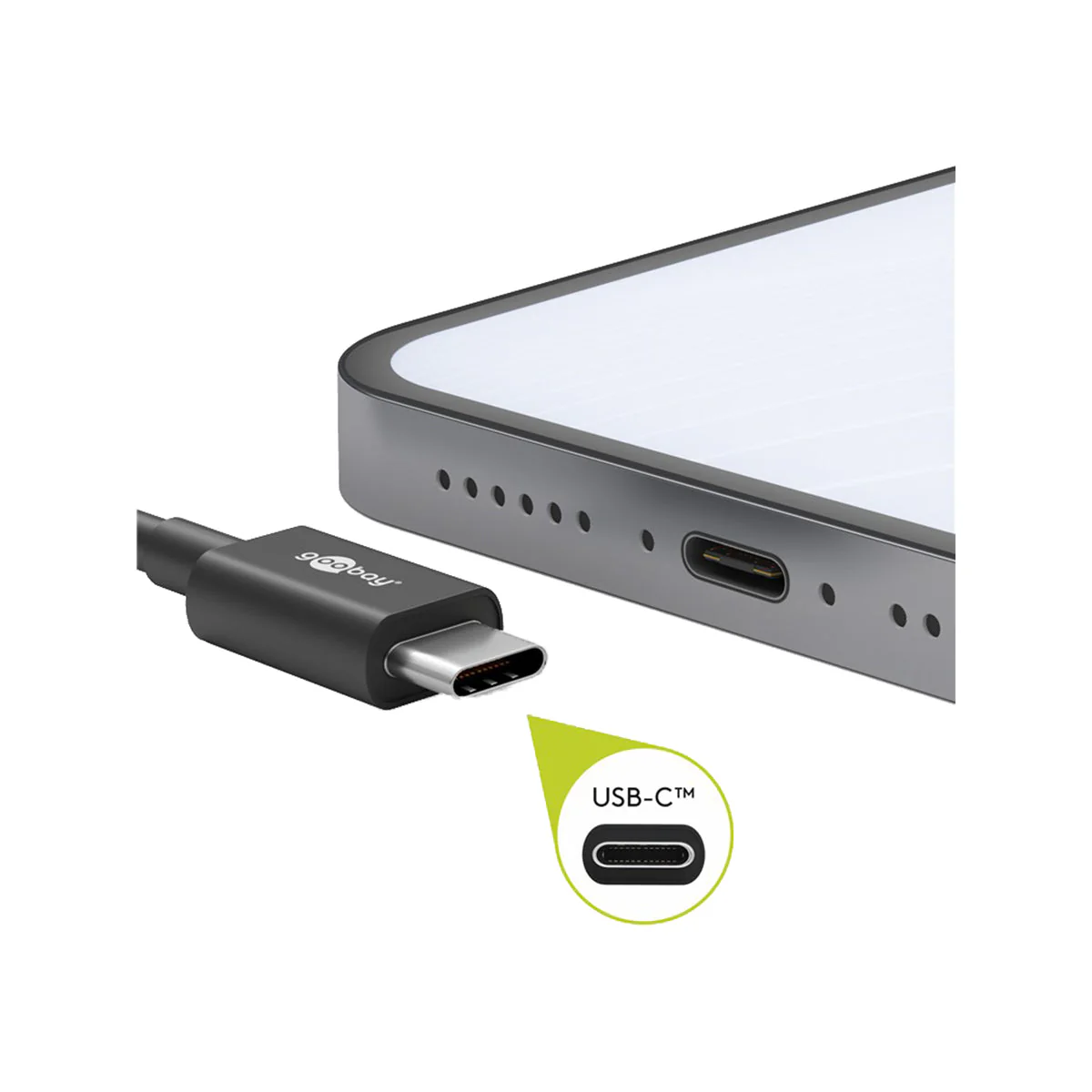 Goobay Charging and Sync Cable USB-A > USB-C™ 0.5M (Black) - Image 5