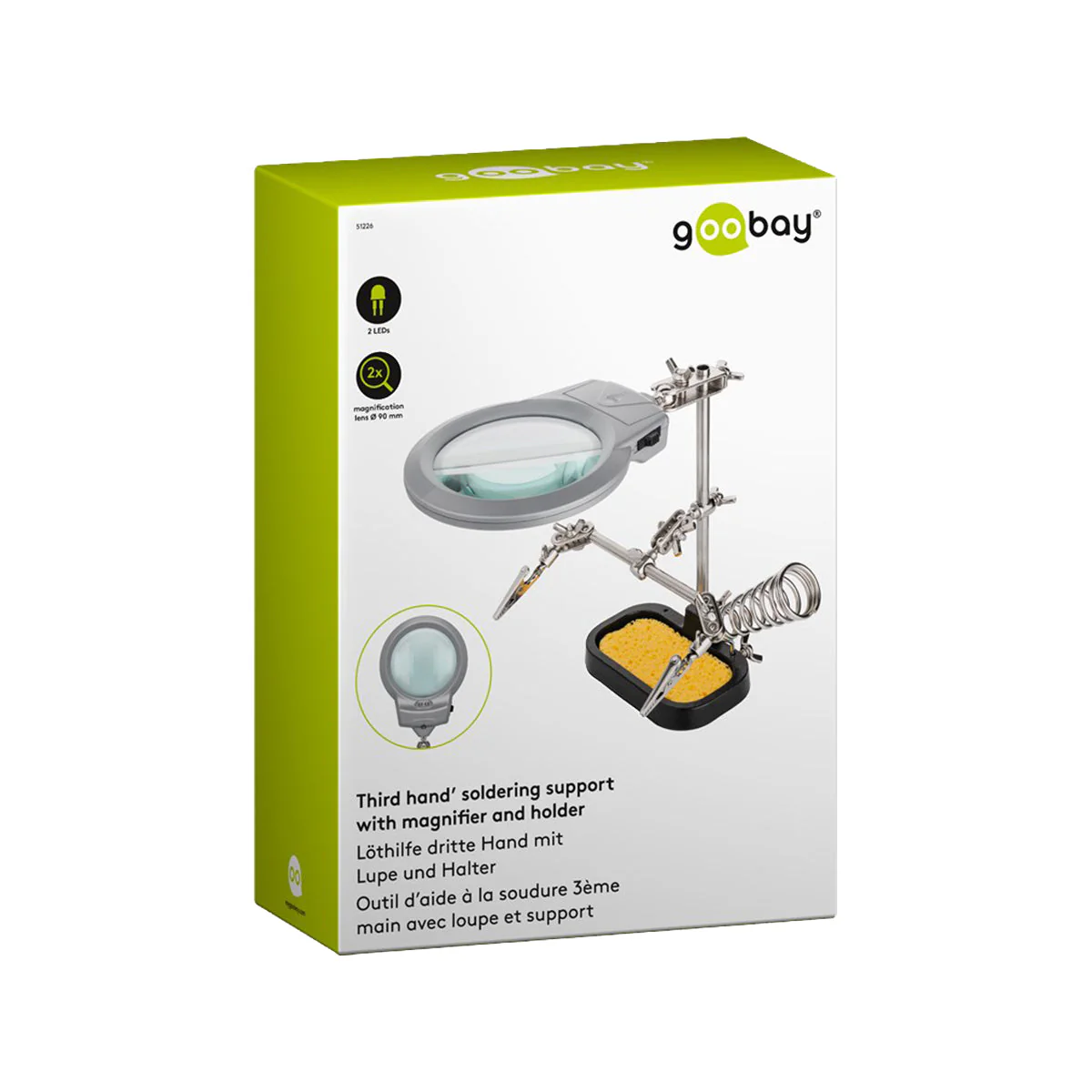 Goobay Soldering Aid with Magnifying Glass (Black) - Image 4