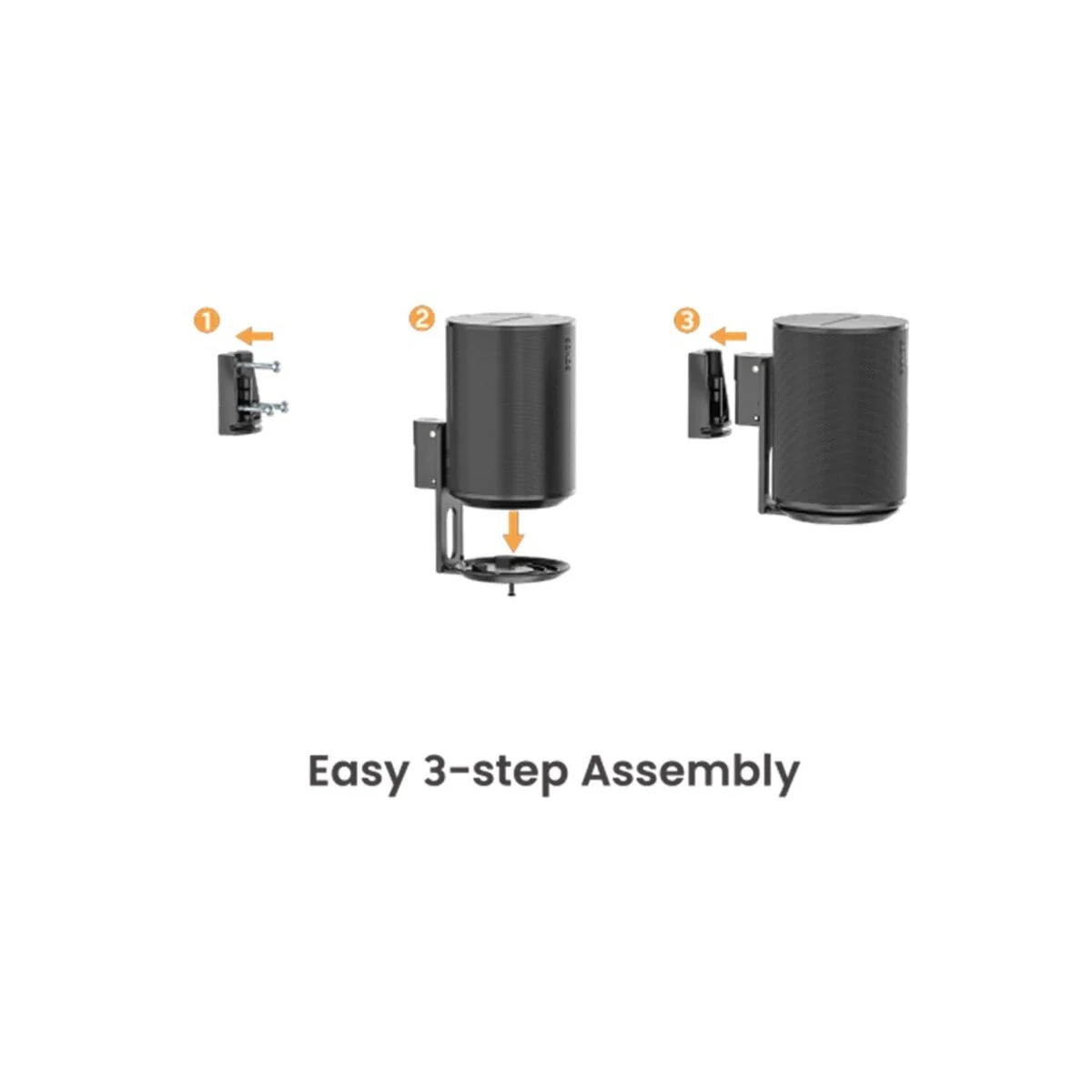 Goobay Speaker Wall Mount Modern Era 1 Flex, 2 pieces, compatible with the Sonos Era 100, swivelling and tilting speaker mount - White - Image 2