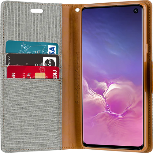 Goospery Canvas Diary For Galaxy S22 Ultra - Blue - Image 4