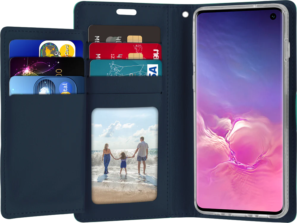 Goospery Rich Diary Case for iPhone 13 Pro Max - Navy/Lime - Image 6