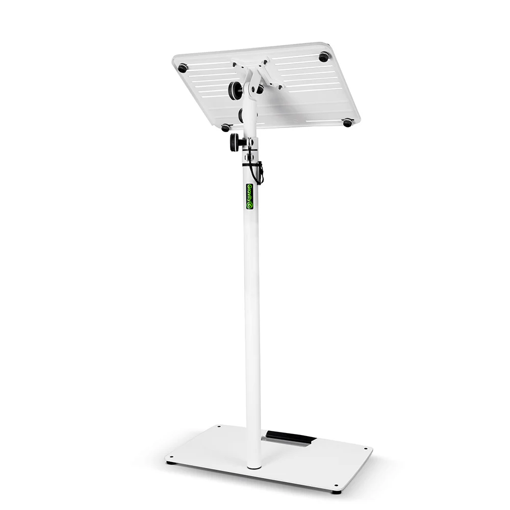 Gravity LTST02W Lecturn 120cm Stand Mount Holder with Steel Base For Laptop White - Image 2