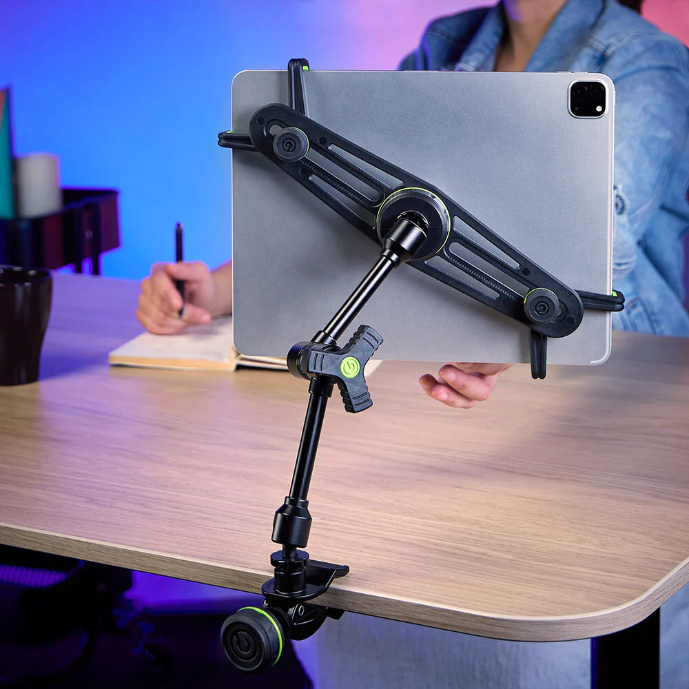 Gravity Premium Adjustable Tablet Holder Bracket For Mic Stand (Black) - Image 5