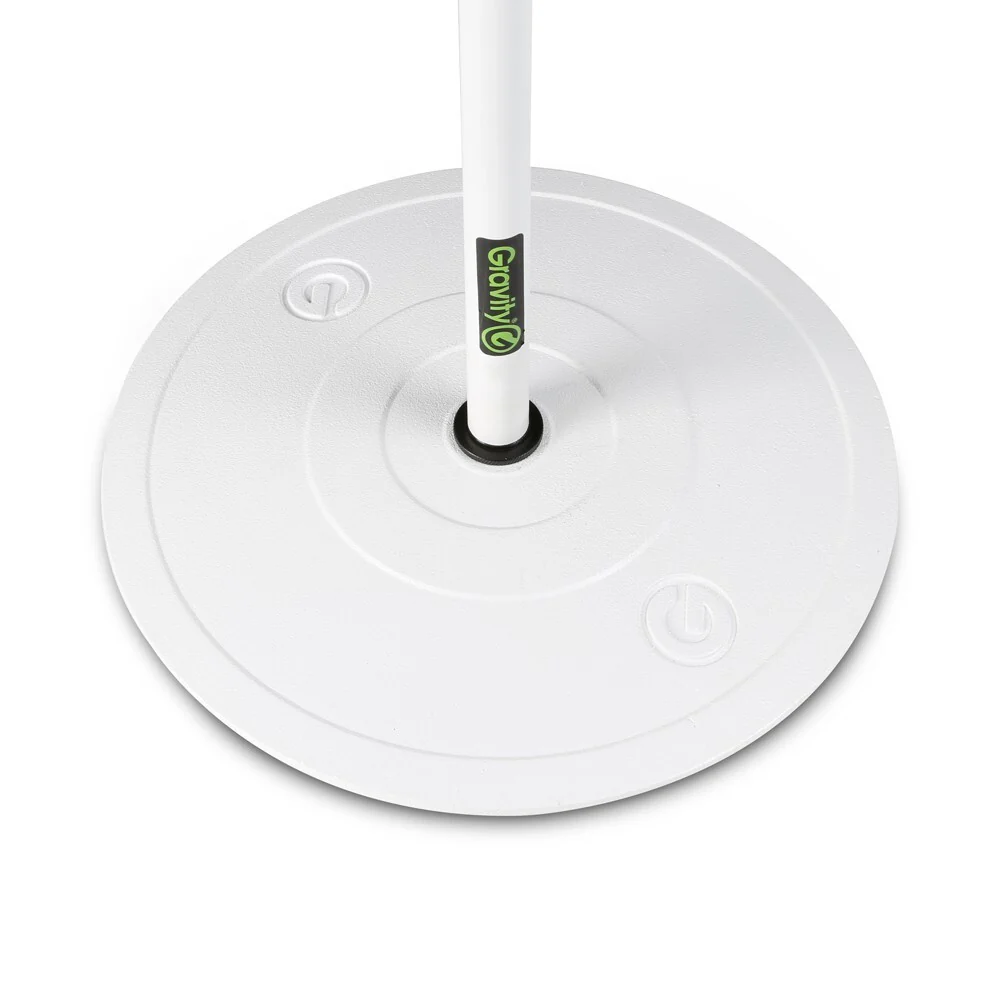 Gravity Straight Mic Stand with Round Base 160cm (White) - Image 4