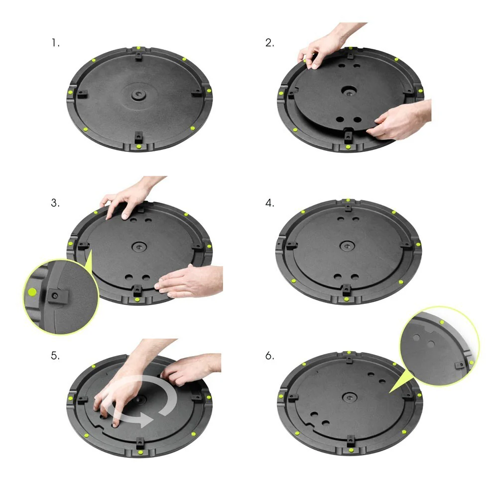 Gravity WB123B 9kg Round Cast Iron Base & Weight Plate/Disc Stand For M20 Poles - Image 4