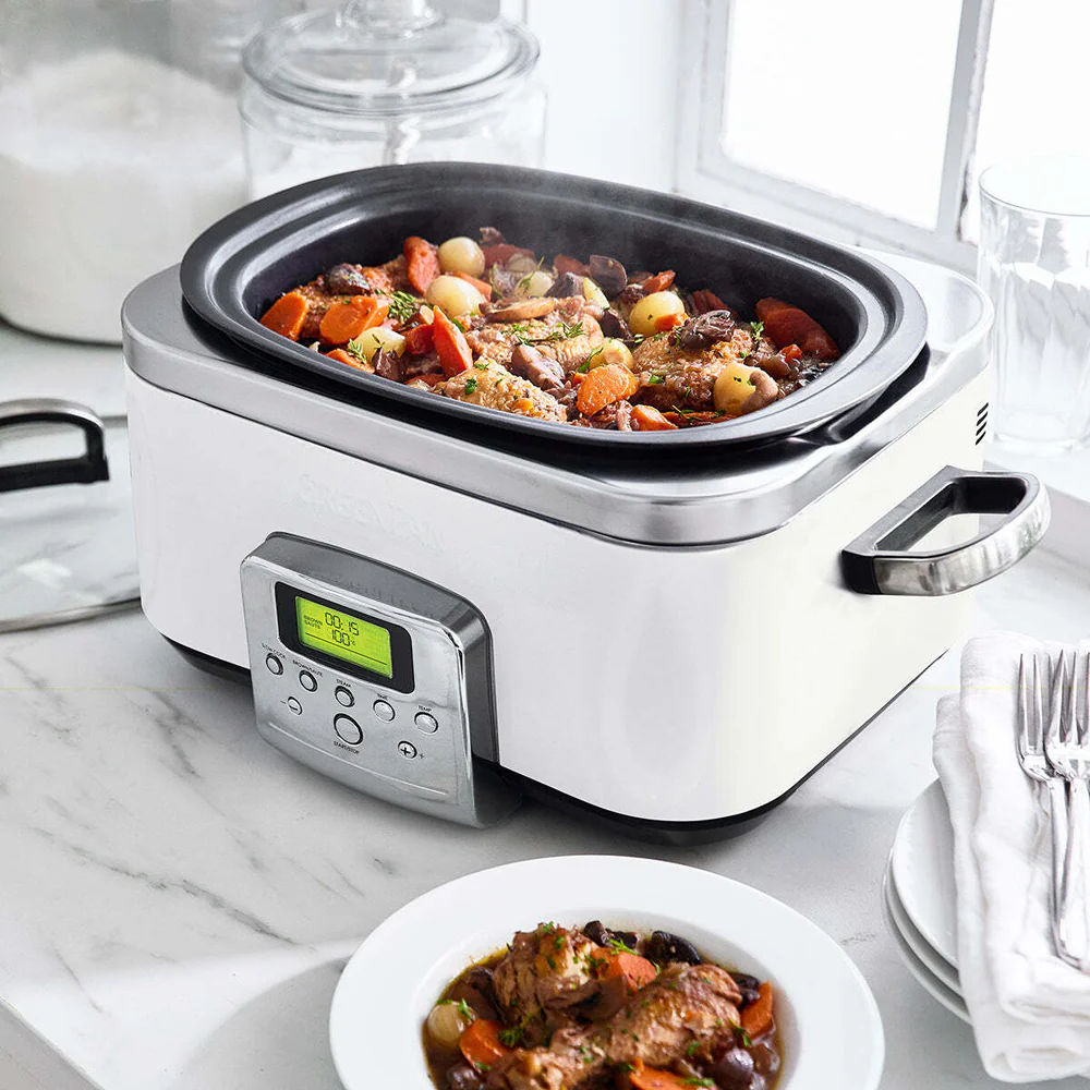 GreenPan Elite Cloud Cream Electric Slow Cooker 230V 2200W Home Kitchen Cookware - Image 4