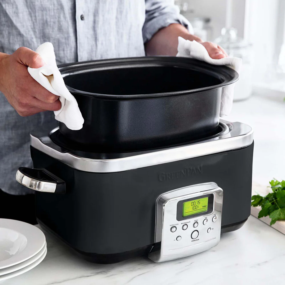 GreenPan Elite Electric Black Slow Cooker 230V 2200W Home Kitchen Cookware - Image 6