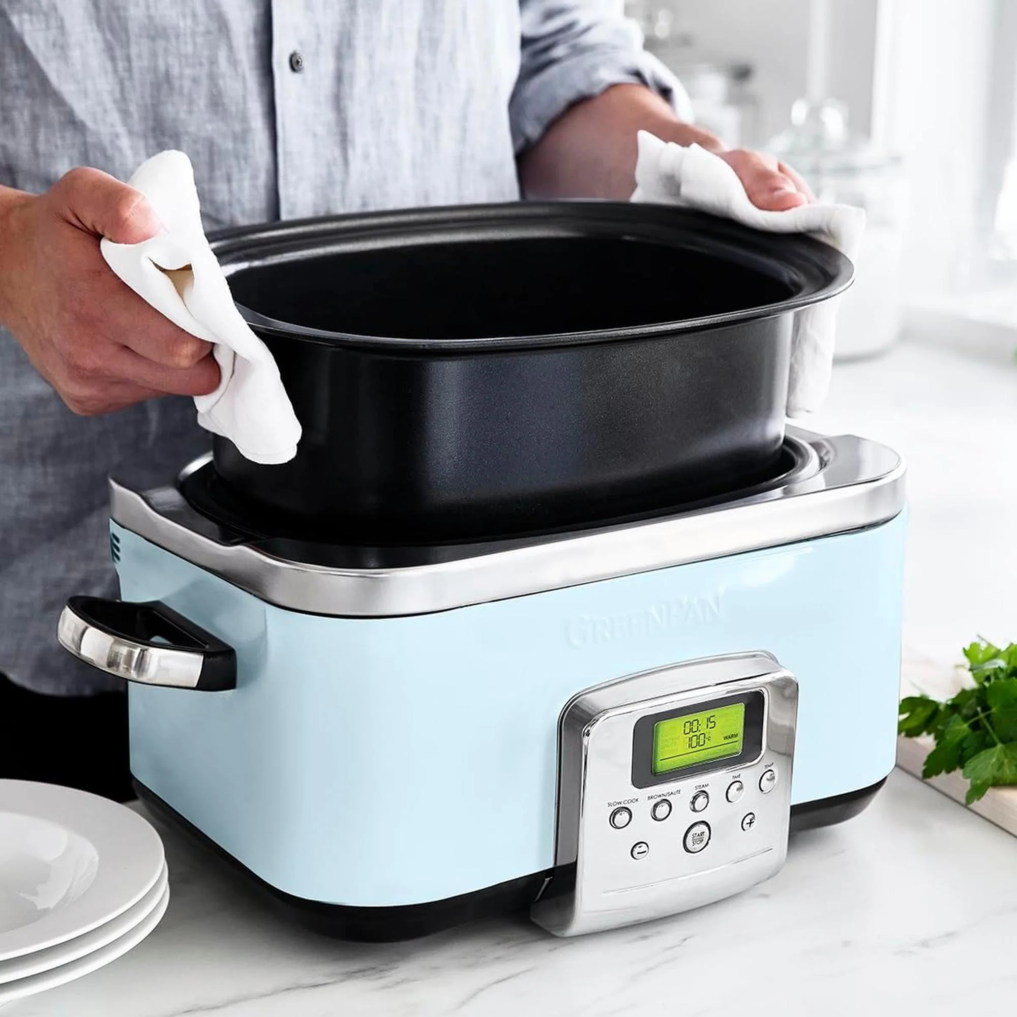 Greenpan Slow Cooker 6L (Blue Haze) - Image 6