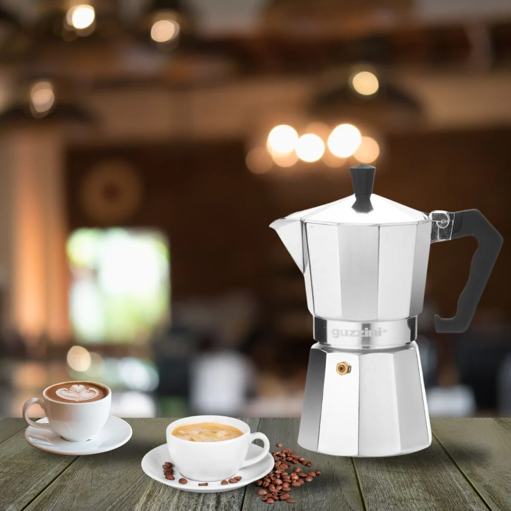 Guzzini Romeo 180ml Moka Espresso Aluminum Coffee Maker Percolator - Image 3