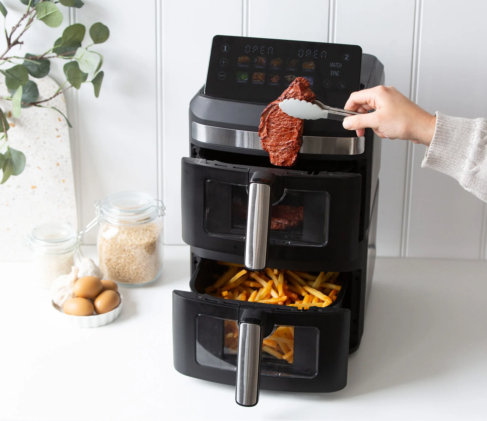 Healthy Choice 13L Dual Zone 2300W Double Stack Air Fryer with Foldable Top Display - Image 2