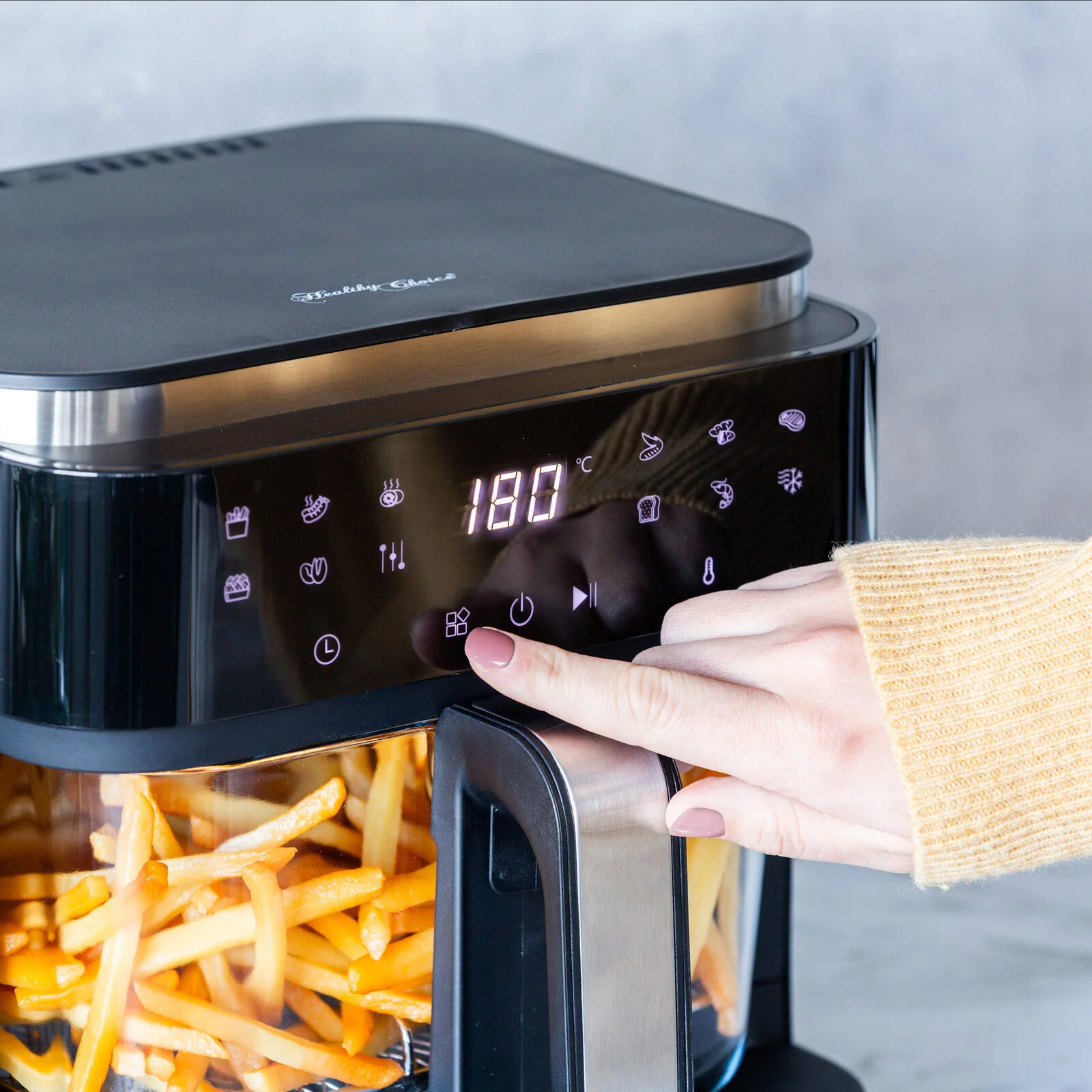 Healthy Choice PFAS-Free 1200–1400W Touch-Controlled Digital Air Fryer with Glass Basket 6.5L - Image 5