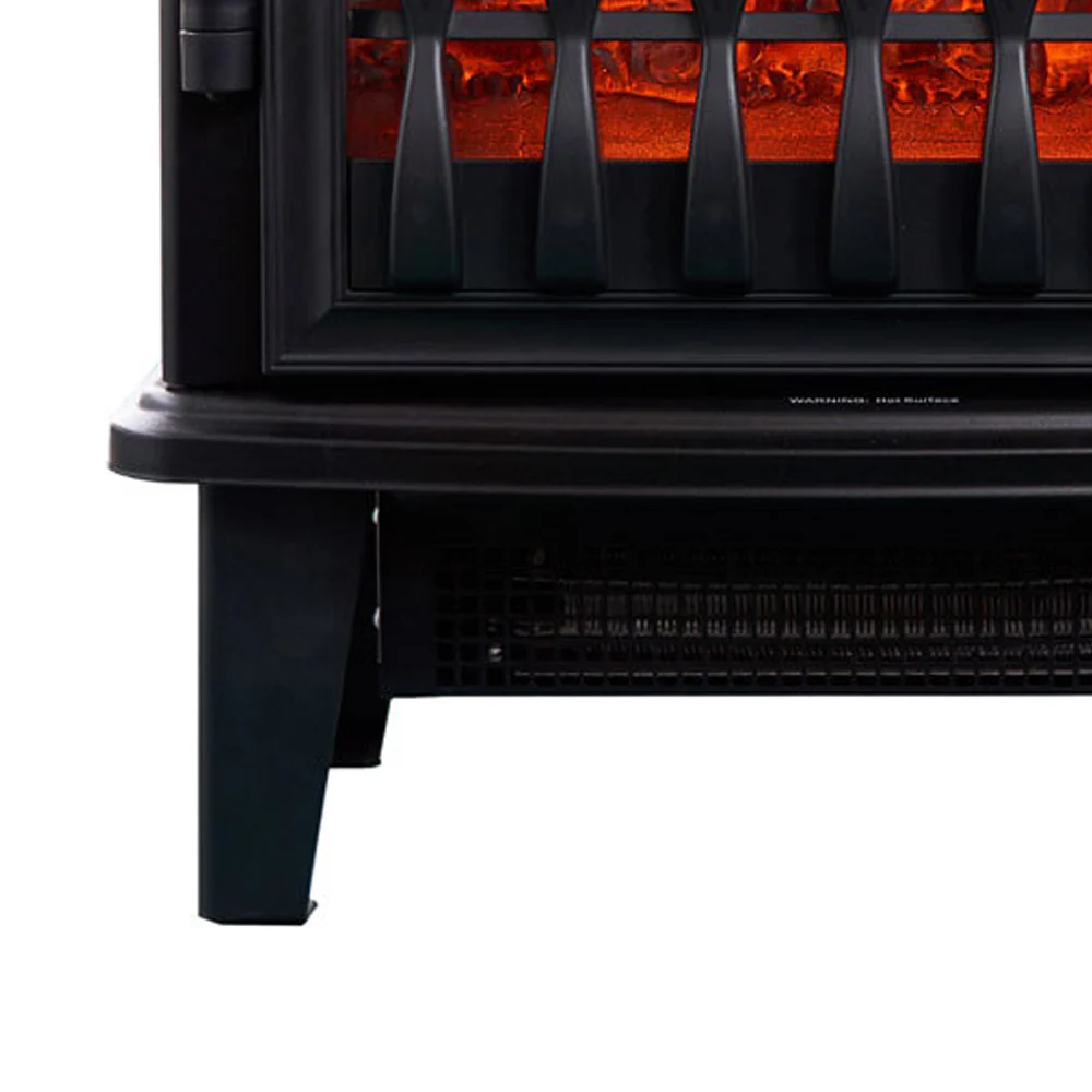Heller 1800 W Freestanding Electric Fireplace Heater with Flame Effect (Black) - Image 3