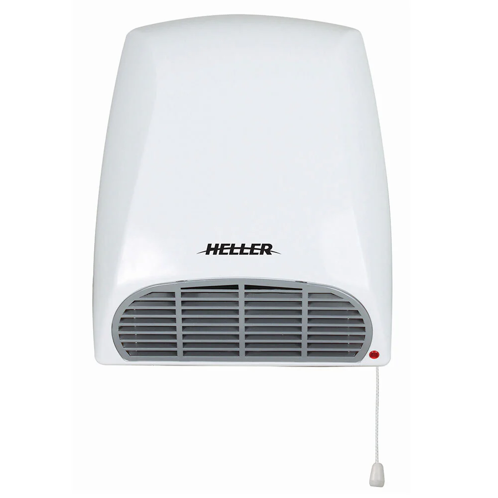 Heller 2000W Indoor Bathroom Toilet Heater 32cm with Pull Switch Wall Mounted
