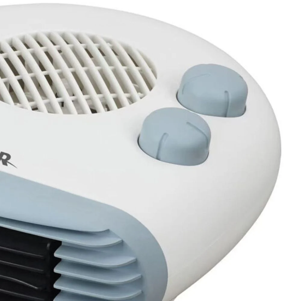 Heller 2000W Low Profile Compact Personal Indoor Fan Heater 27x26cm White - Image 2