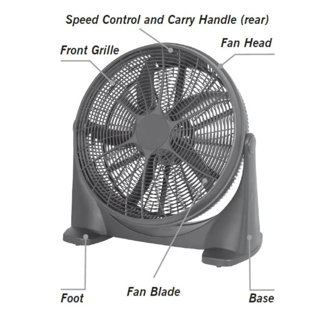 Heller 50cm Floor/Desk High Velocity Air Cooler Fan/Cooling/Circulator - Black - Image 2