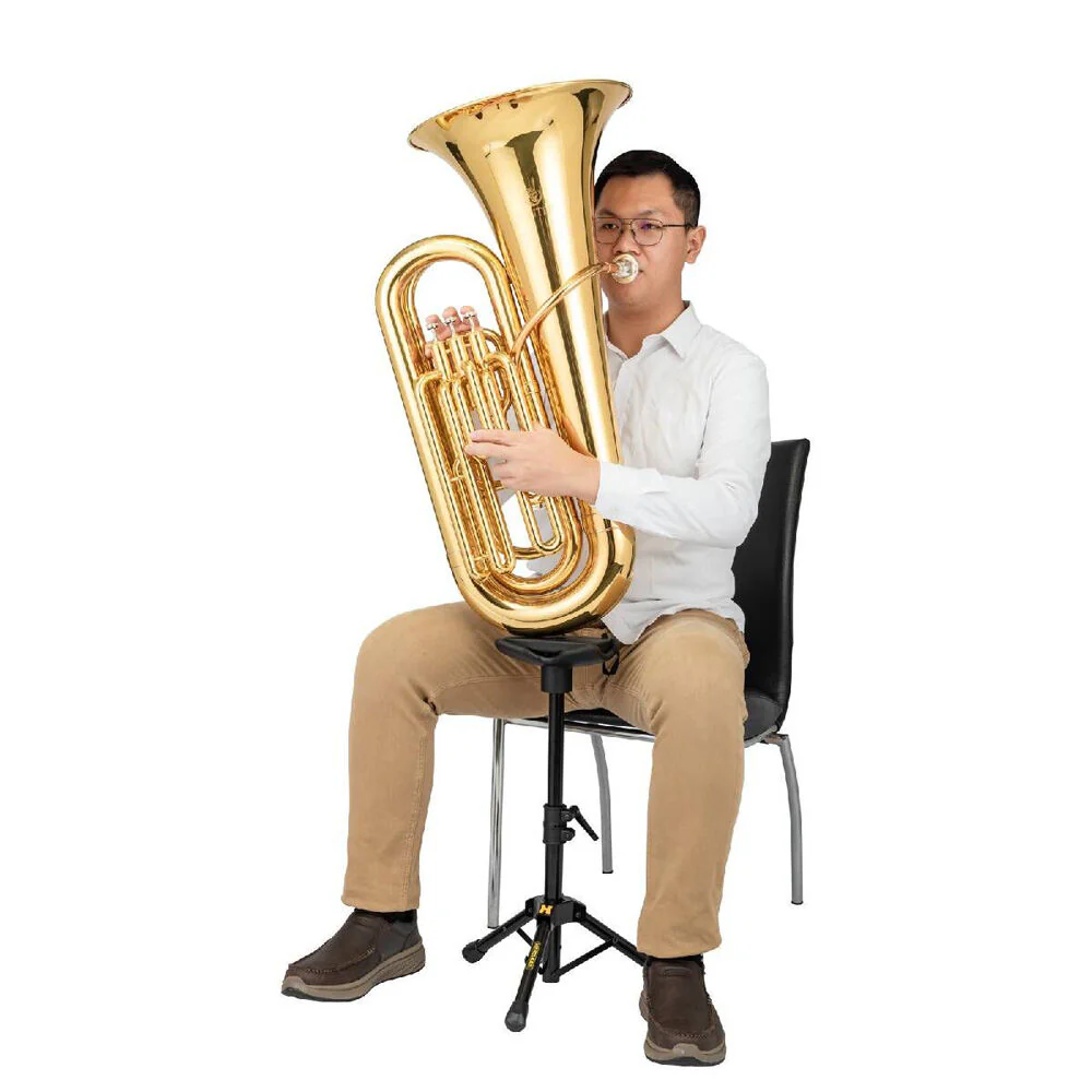 Hercules 2-Way Steel Adjustable/Foldable Low Brass Stand w Carry Bag Black - Image 2