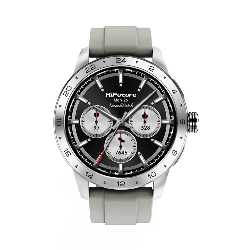HiFuture FLEX2 Sports/Fitness Bluetooth Smart Watch 1.39" FHD Display Silver - Image 2