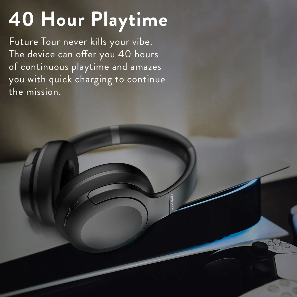 HiFuture FutureTour Noise Cancelling Headphones (Black) - Image 4