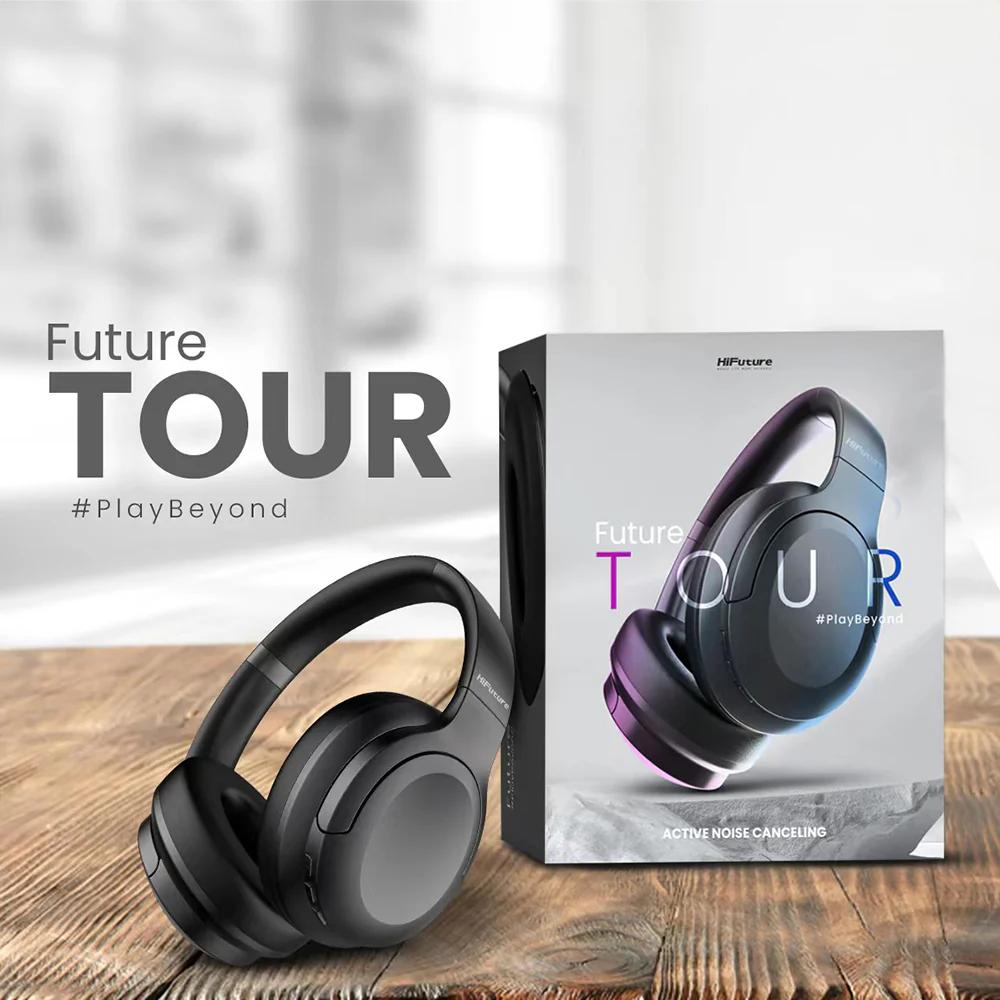 HiFuture FutureTour Noise Cancelling Headphones (Black) - Image 5