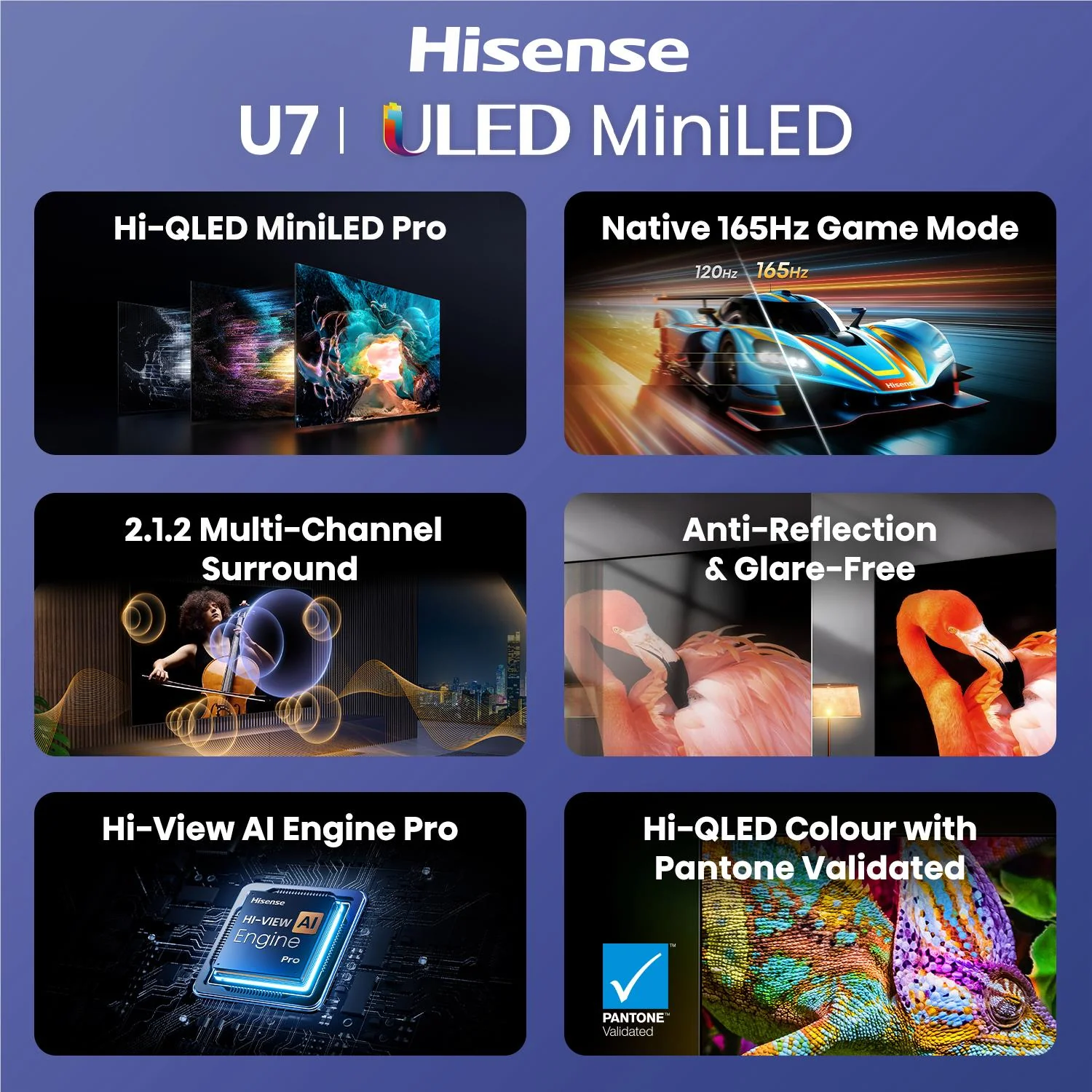 Hisense 55" U7SAU Mini LED Hi-QLED 4K Smart AI TV [2026] - Image 7