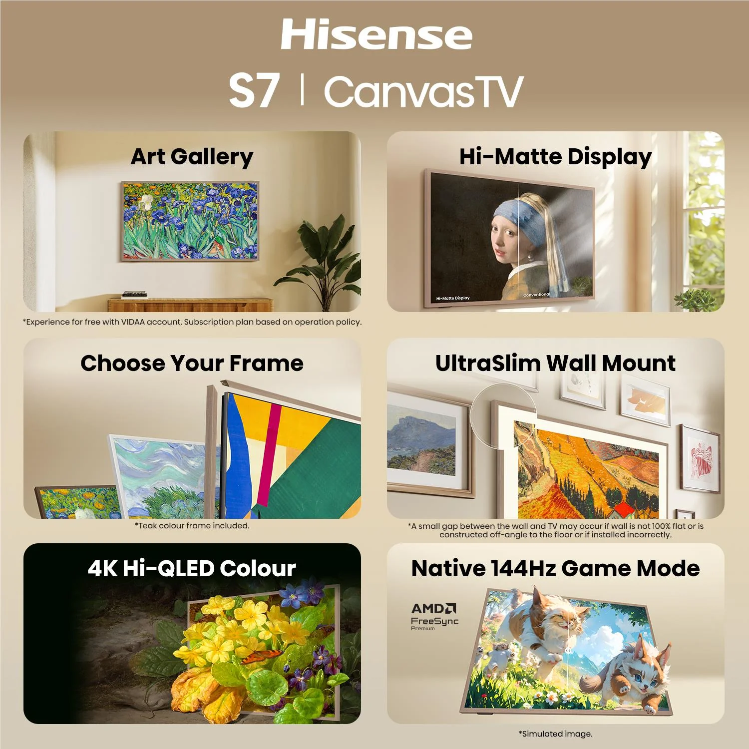 Hisense 65'' S7SAU 4K Hi-QLED CanvasTV [2026] - Image 7