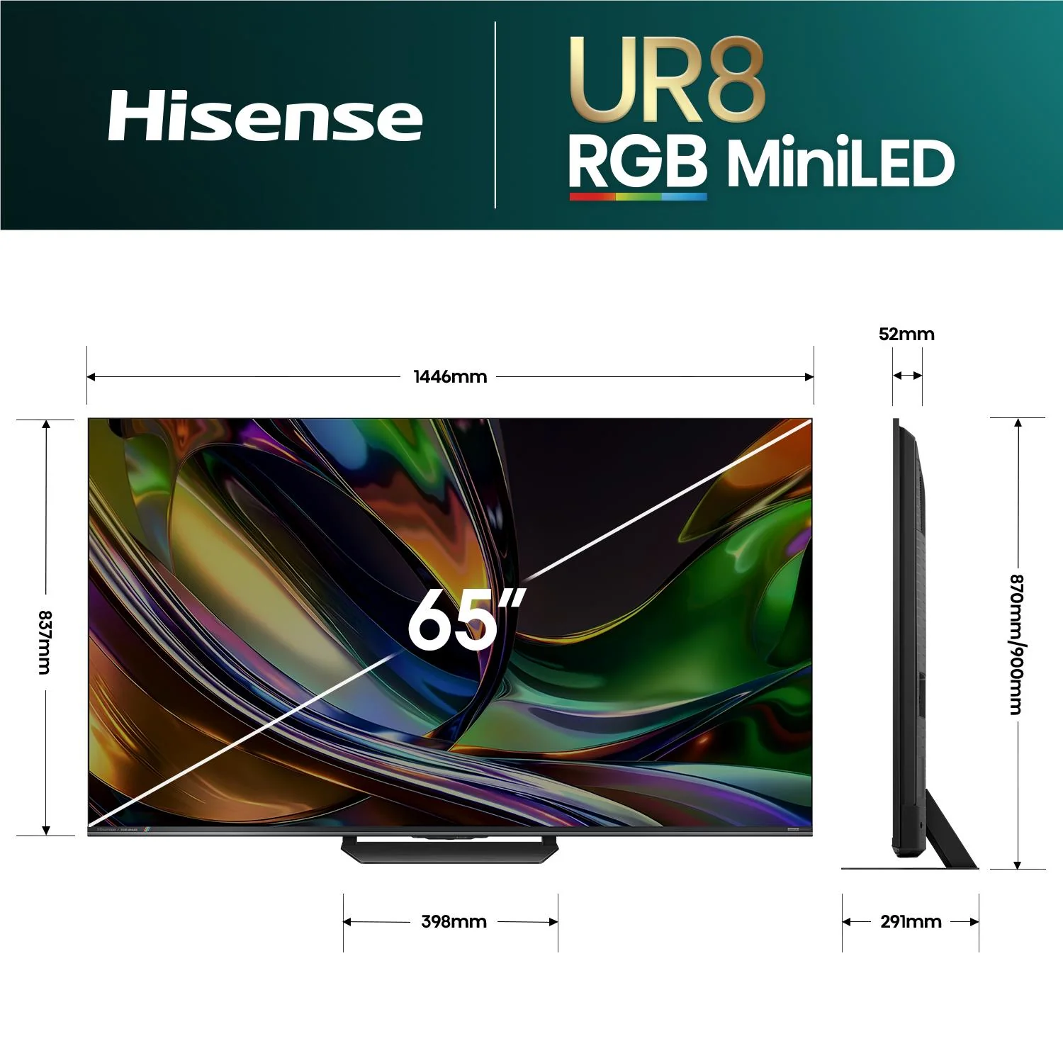 Hisense 65" UR8SAU ULED 4K UHD RGB Mini-LED Smart TV [2026] - Image 5