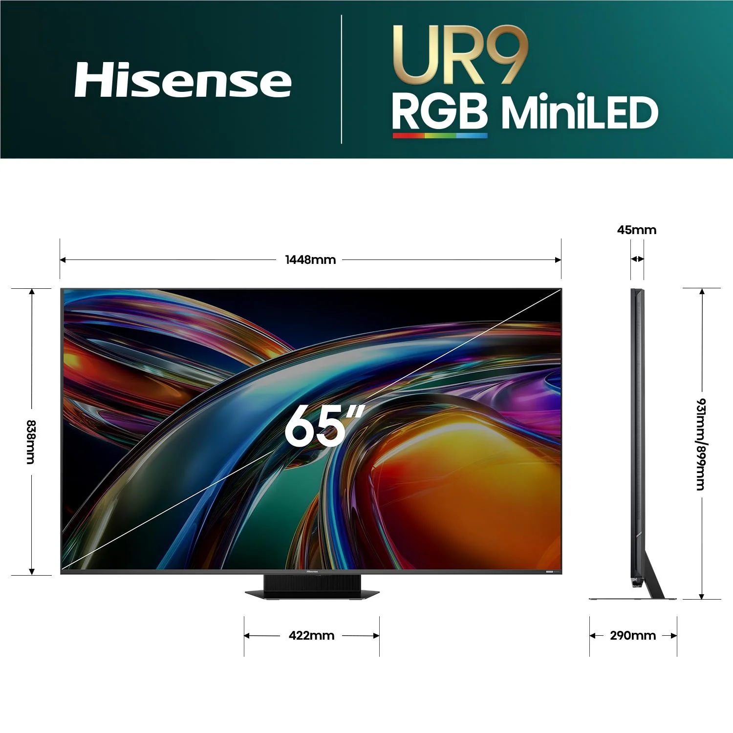 Hisense 65" UR9SAU ULED 4K UHD RGB Mini-LED Smart TV [2026] - Image 5