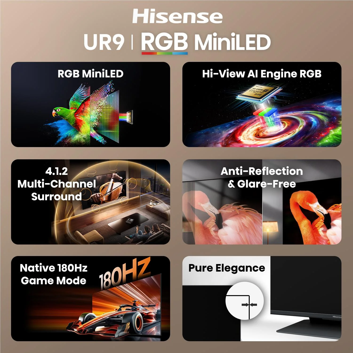 Hisense 75" UR9SAU ULED 4K UHD RGB Mini-LED Smart TV [2026] - Image 7