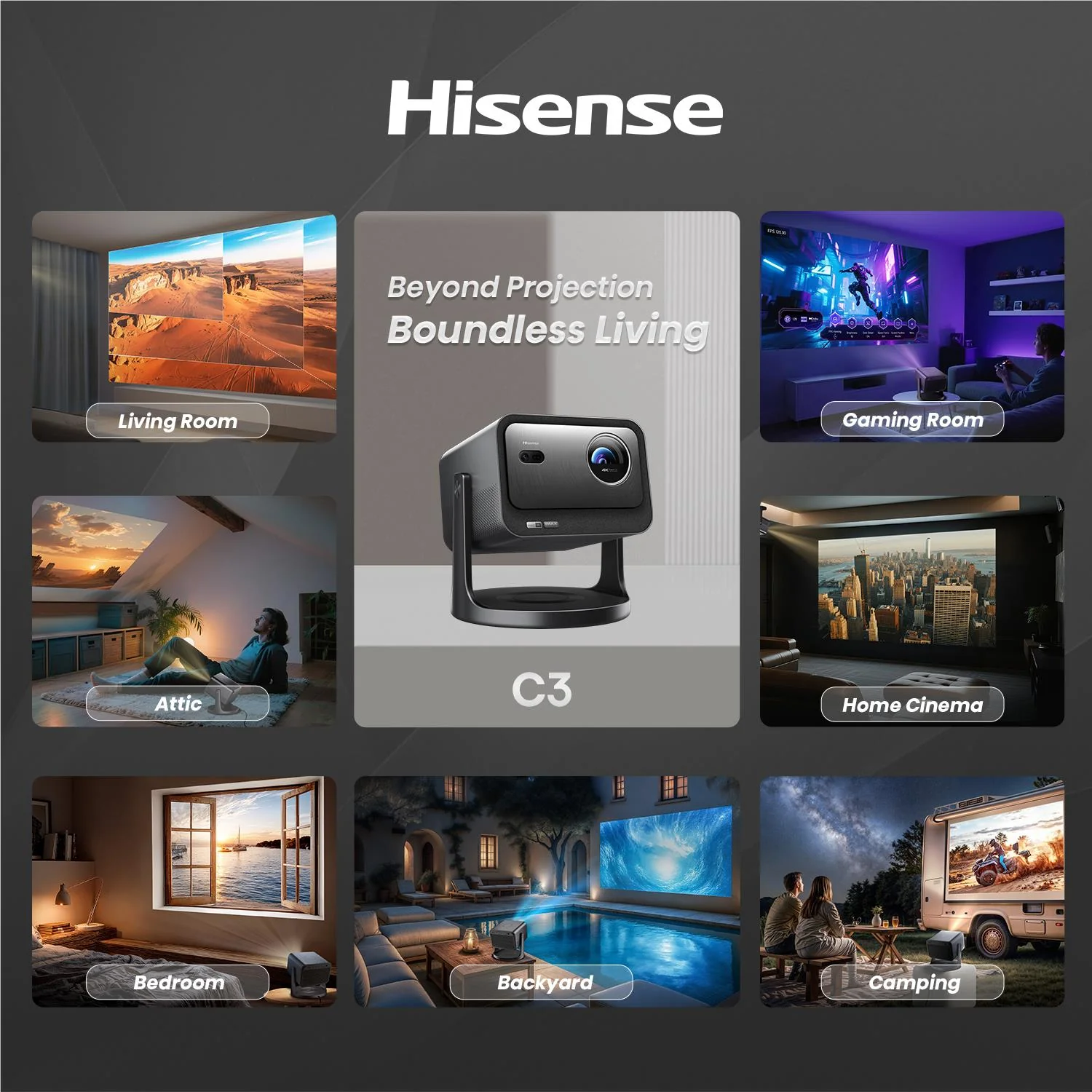 Hisense C3 65"-300" 4K Triple Laser Projector - Image 7