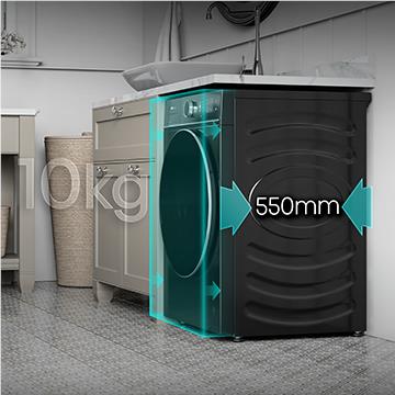 Hisense HWF8i1015BX Series 8I 10kg TFT Front Load Washer (Charcoal Black) - Image 7