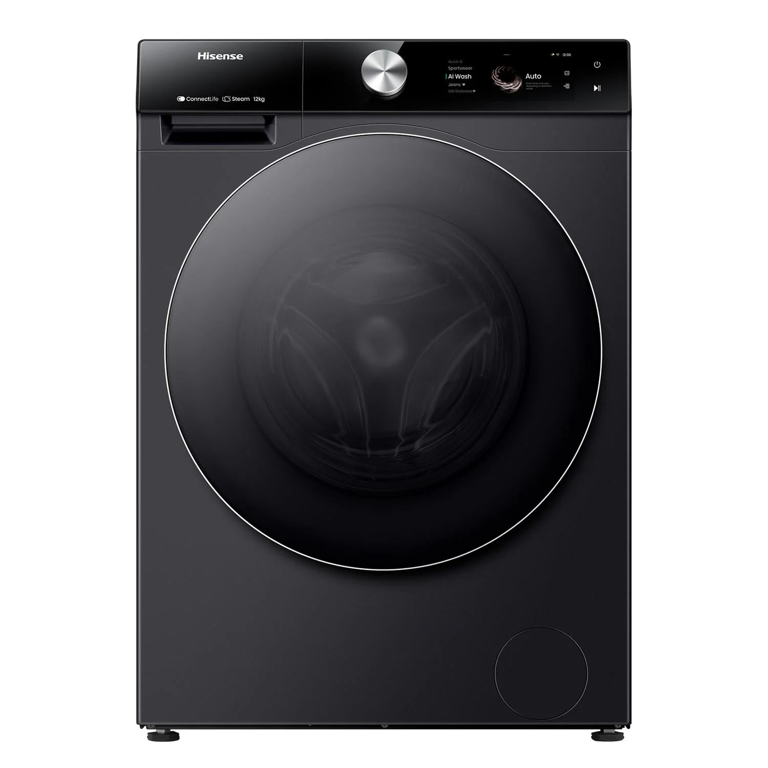 Hisense HWF9S1214BX Series 9S 12kg TFT Front Load Washer (Charcoal Black)