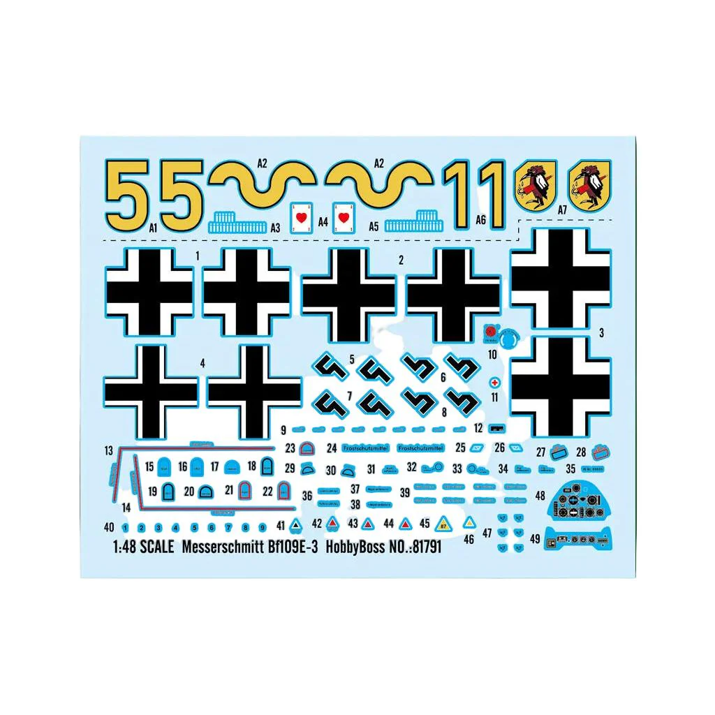Hobby Boss 1/48 Messerschmitt Bf109E-3 Plastic Model Kit - Image 4