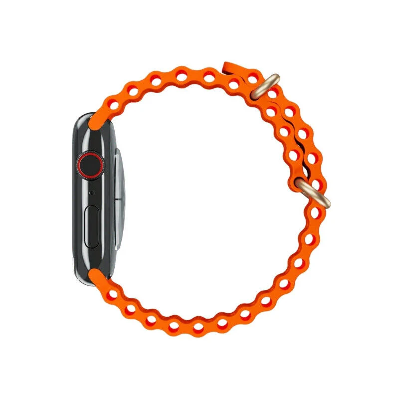 Hoco Apple Watch Ocean Band for Series 42 / 44 / 45 / 46 / 49 mm (Orange) - Image 3