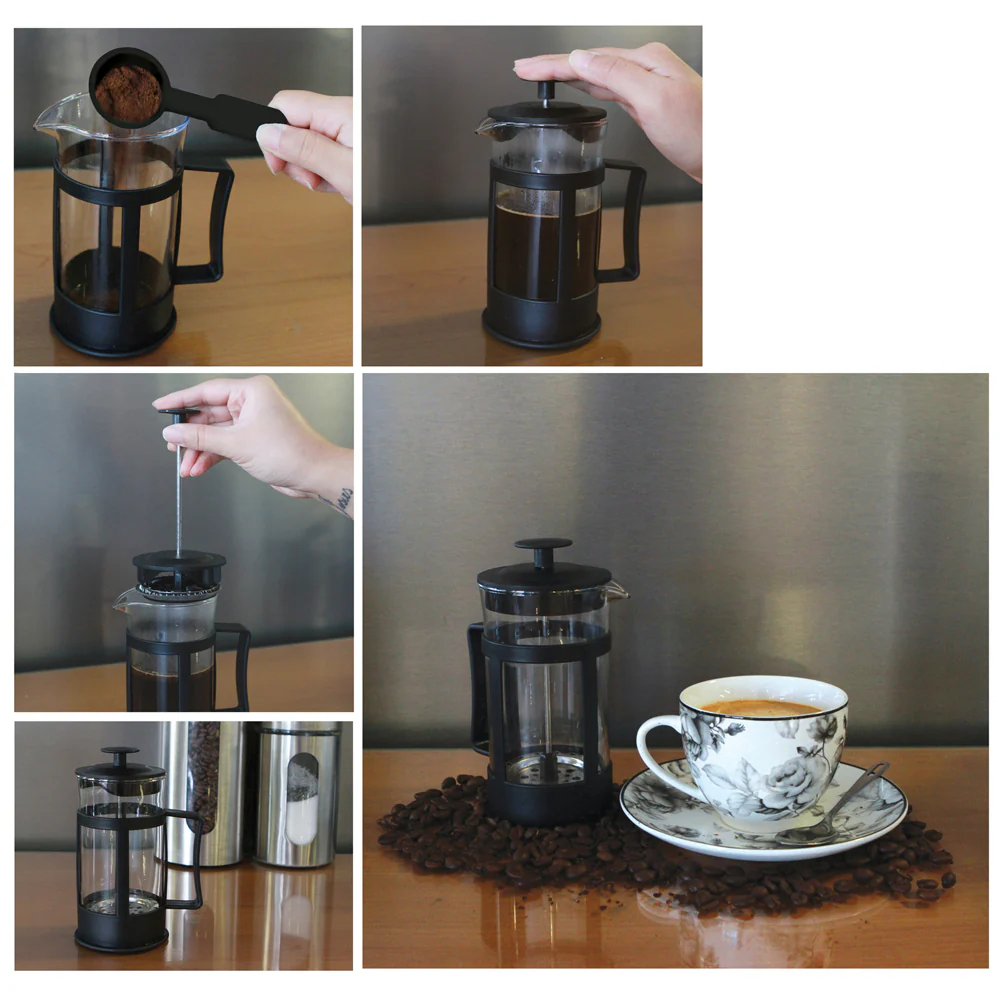 Home Expression 800ml Glass Coffee Plunger (Black) - Image 3